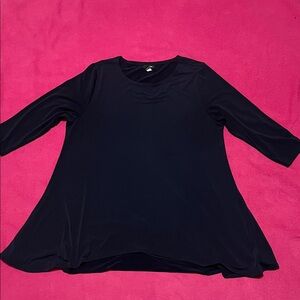 Alfani Black A-Line Swing Tunic with Three-Quarter Sleeves